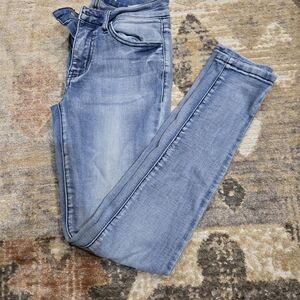 KanCan Blue Skinny Jeans with Distressed Details